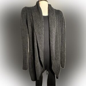 Barefoot Dreams Cozy Chic Black Open Front Cardigan Sweater Sz Med